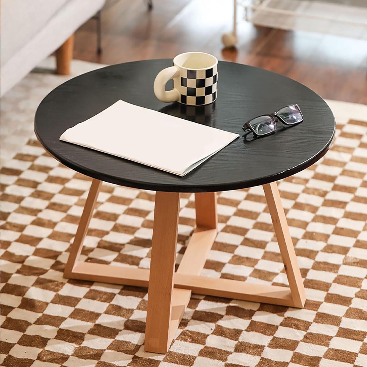 Moderne ronde koffietafel - Verstelbare hoogte - 80CM
