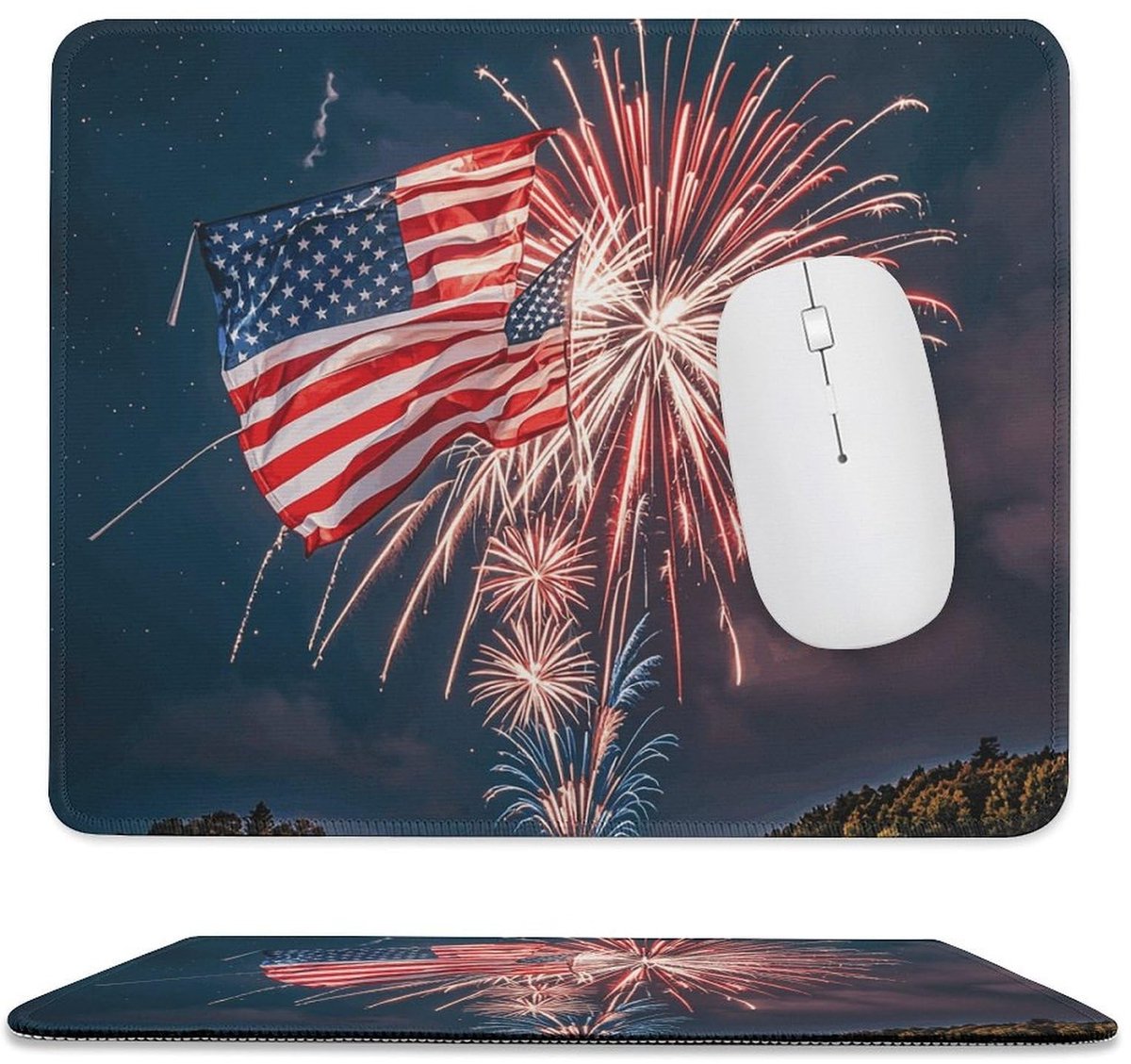 Muismat - Kunstzinnig ontwerp met Amerikaanse vlag - 24 x 30 cm