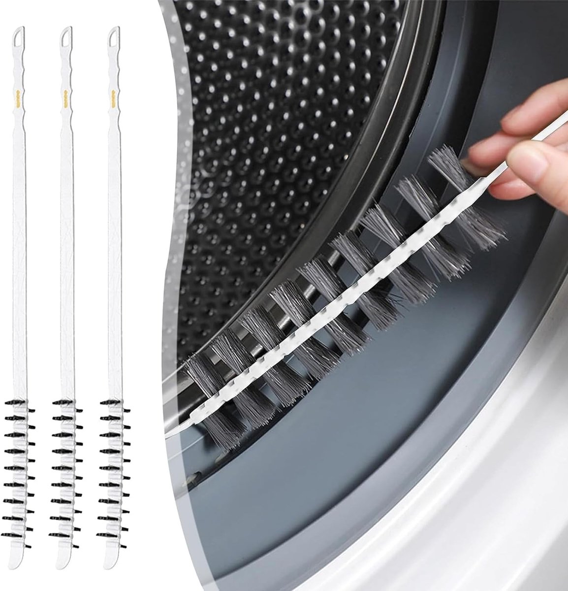 3-pack wasmachinereinigingsborstels - Lange spiraalborstel voor thuisgebruik