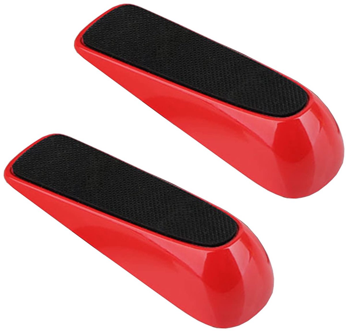 Deurstopper Set van 2 - Zinklegering met Rubber en Silicone - Rood