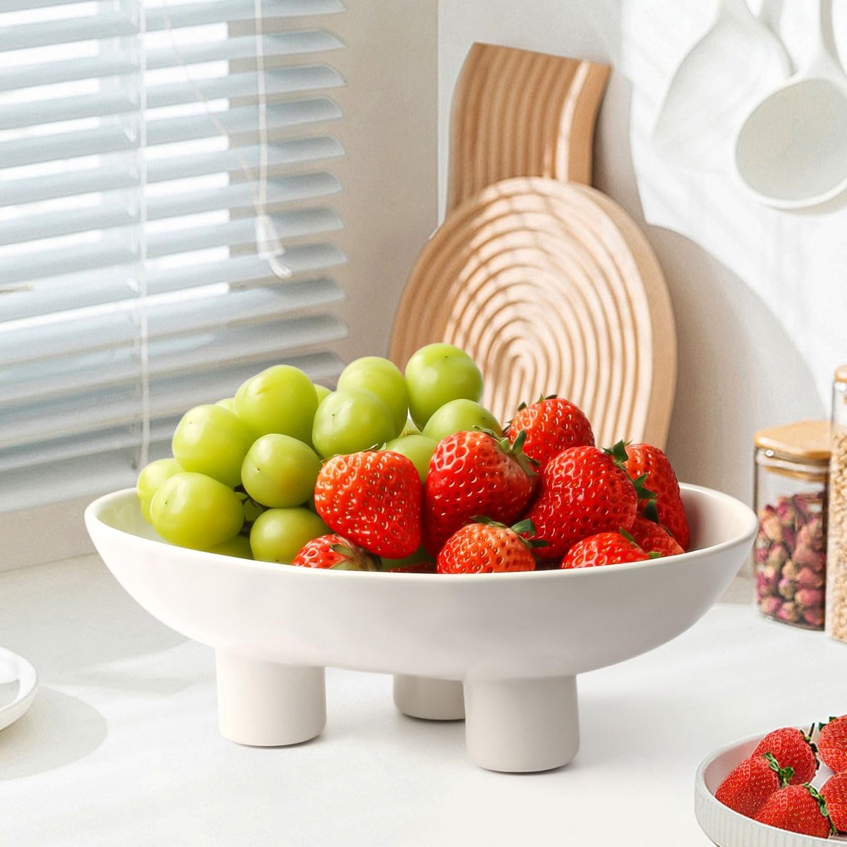 Keramische Fruitkom - Driepotig Design - Wit