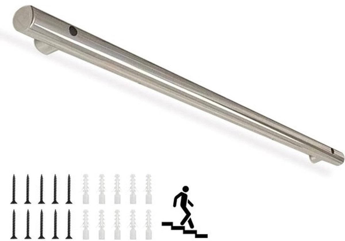Roestvrijstalen Trapleuning - Leuninghouder Set - Veiligheid Vergroten - Water- en Vochtbestendig - 500 cm - Zilver