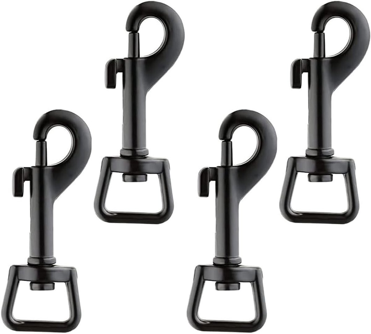 Set van 4 Carabiner Haken met Draaibare Scharnier voor Hondenhalsband, RVS Haak voor Outdoor en Campinggebruik, Duurzame en Betrouwbare Bevestigingshaken