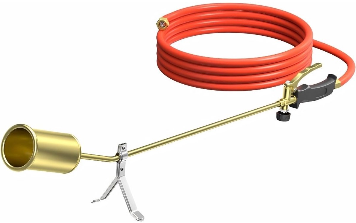 KIRA® Onkruidbrander - Onkruidbrander Gas - Inclusief Ergonomische Handgreep - Rood - 20cm x 13cm x 81cm