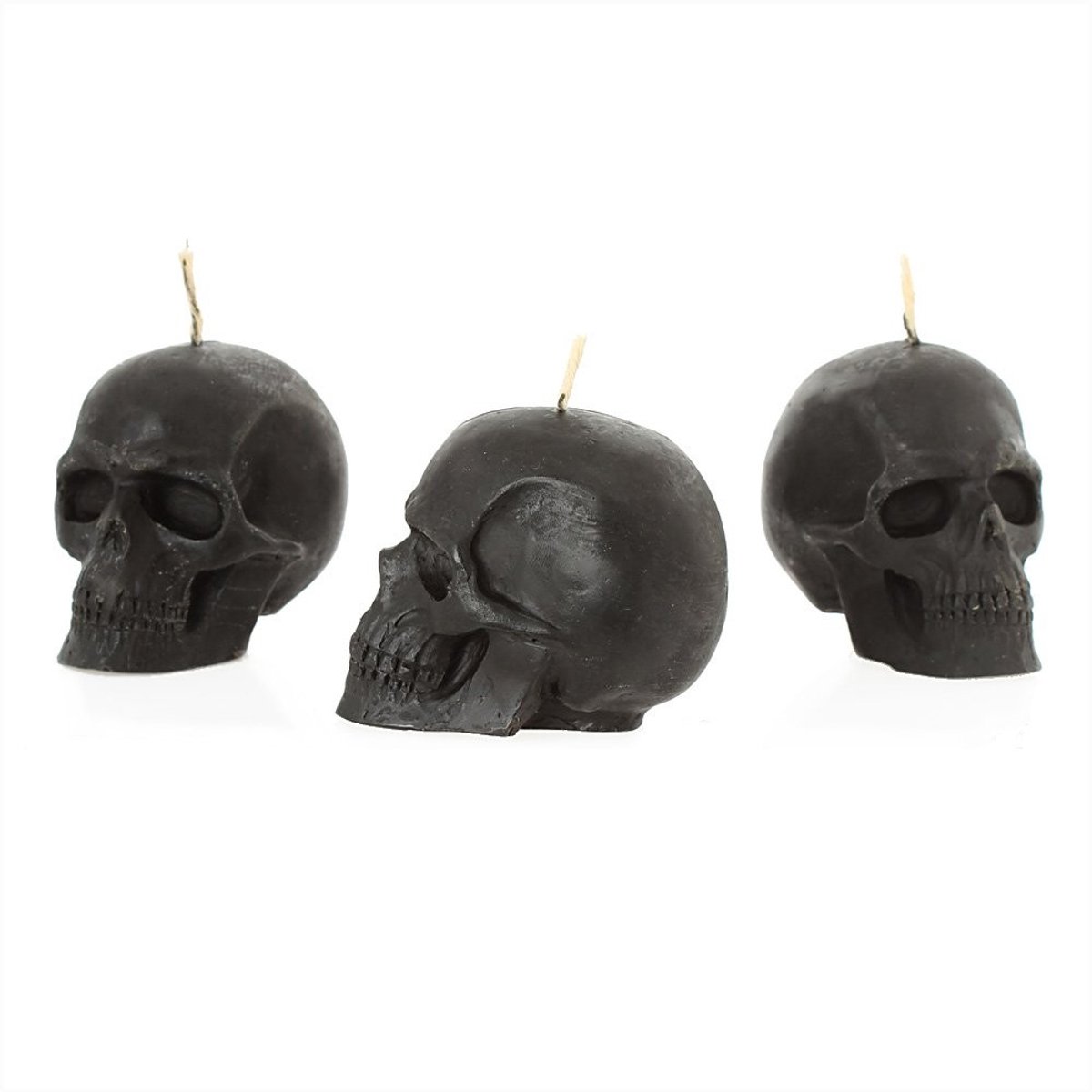 3x Kaarsenset Skulls - Biologische Bijenwas - Zwart