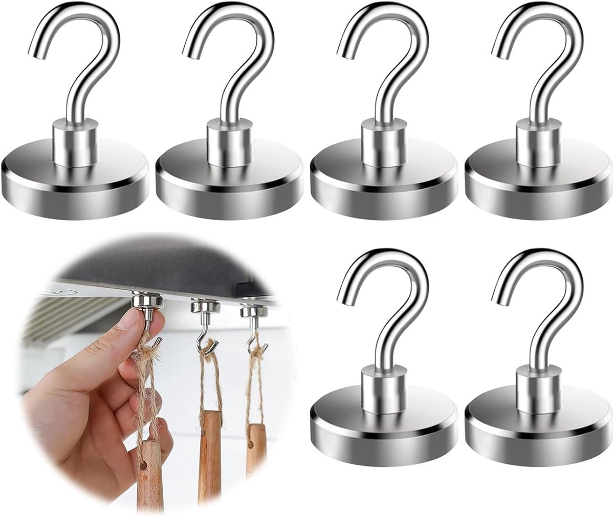 Extra sterke magnetische haak voor keuken, sleutels, ijzeren deuren en kledingrekken - veelzijdige magnetische houder voor kantoor en thuis