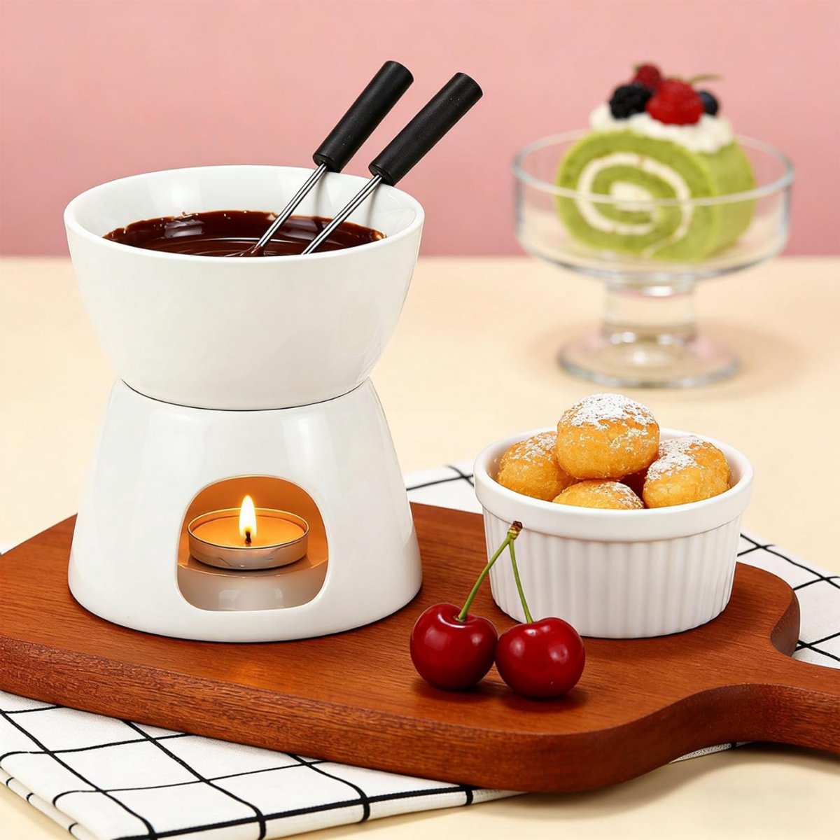 ZRNS® Chocolade Fondue - Fondueset Elektrisch - Kaasfondue Set - Fonduepan – foto 3