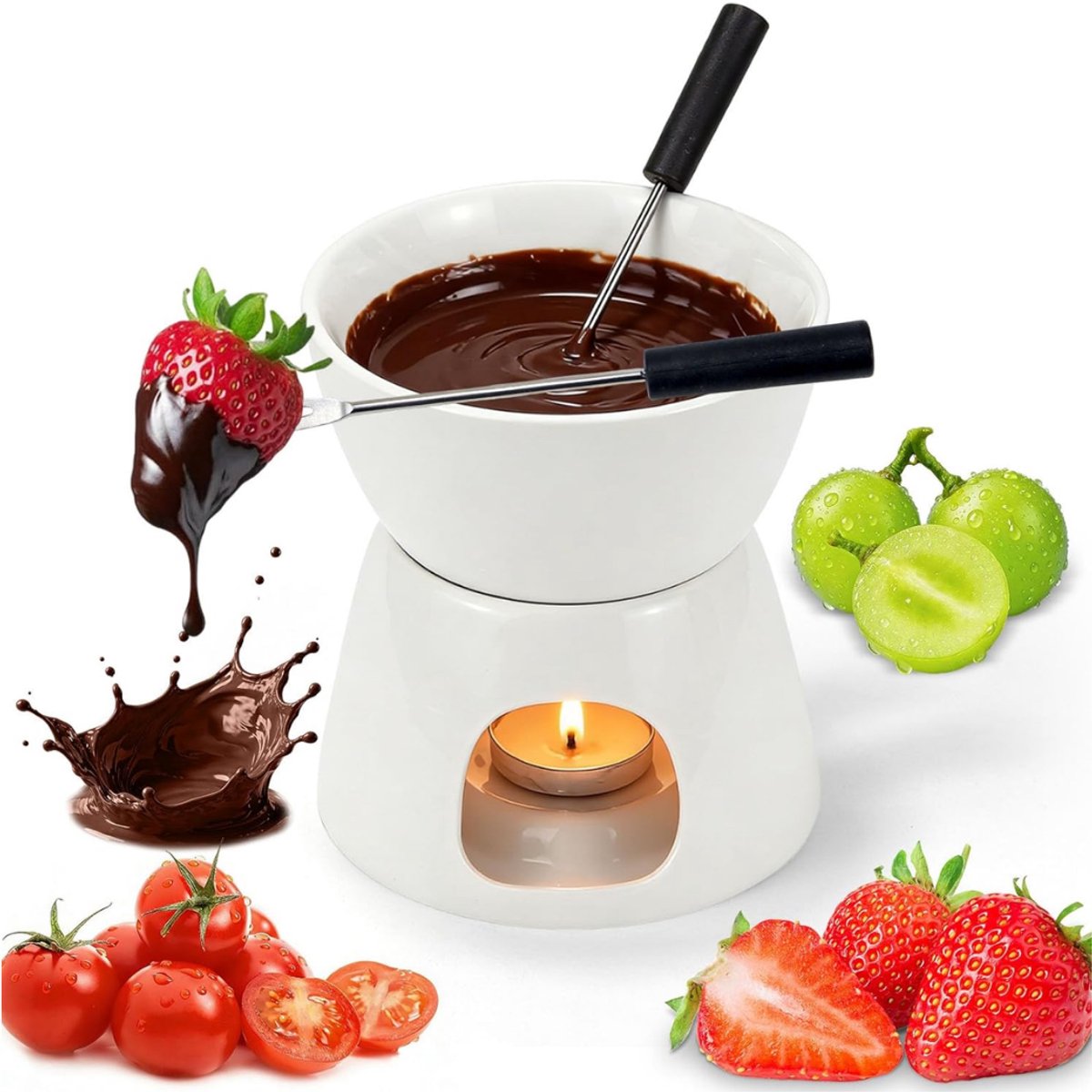 ZRNS® Chocolade Fondue - Fondueset Elektrisch - Kaasfondue Set - Fonduepan