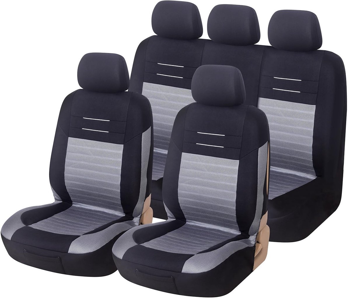 Universele Zitbekleding Set - Grijs - 9 Stuks