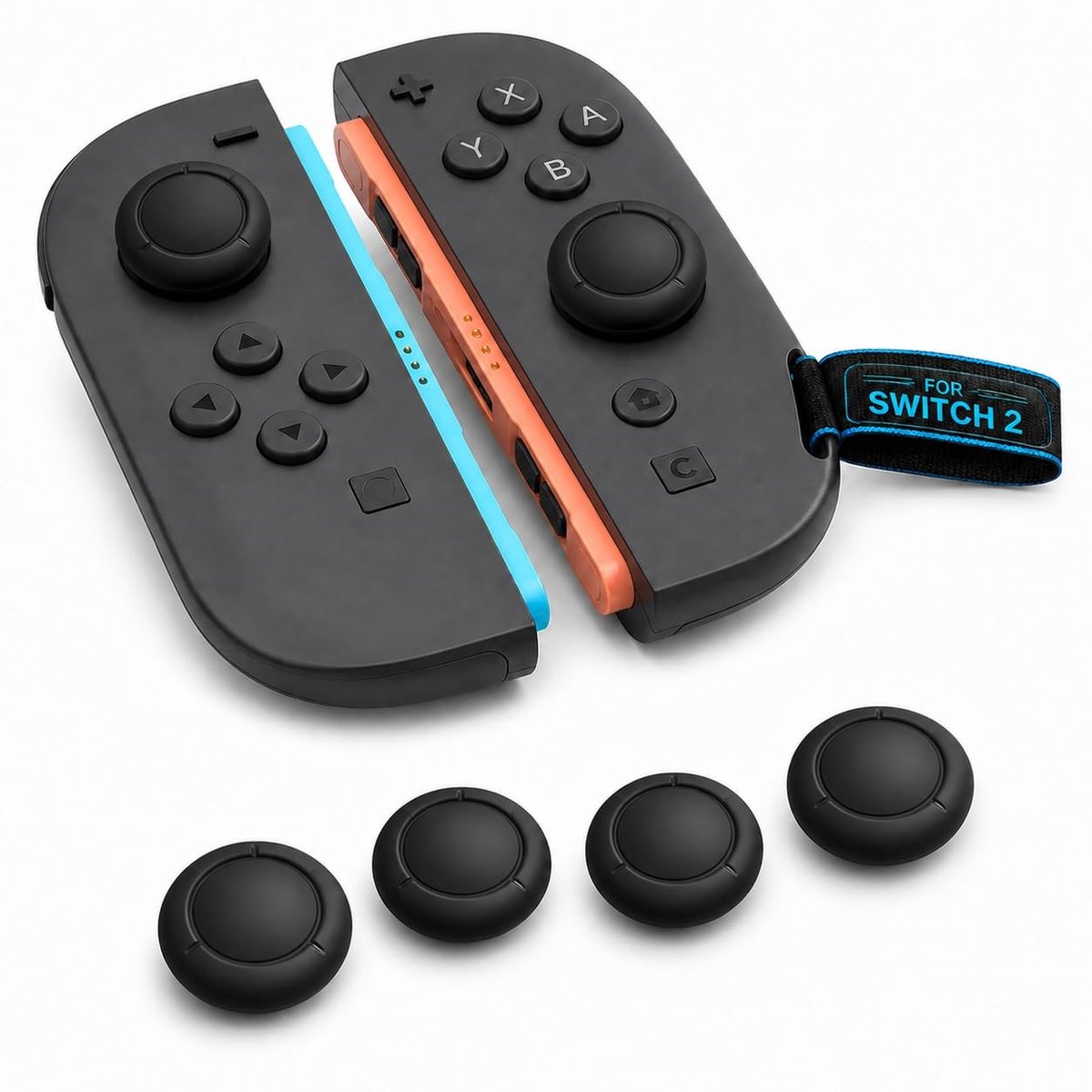 Vervangende Thumbstick Doppen voor Nintendo Switch 2 - Antislip Zwart, Set van 6