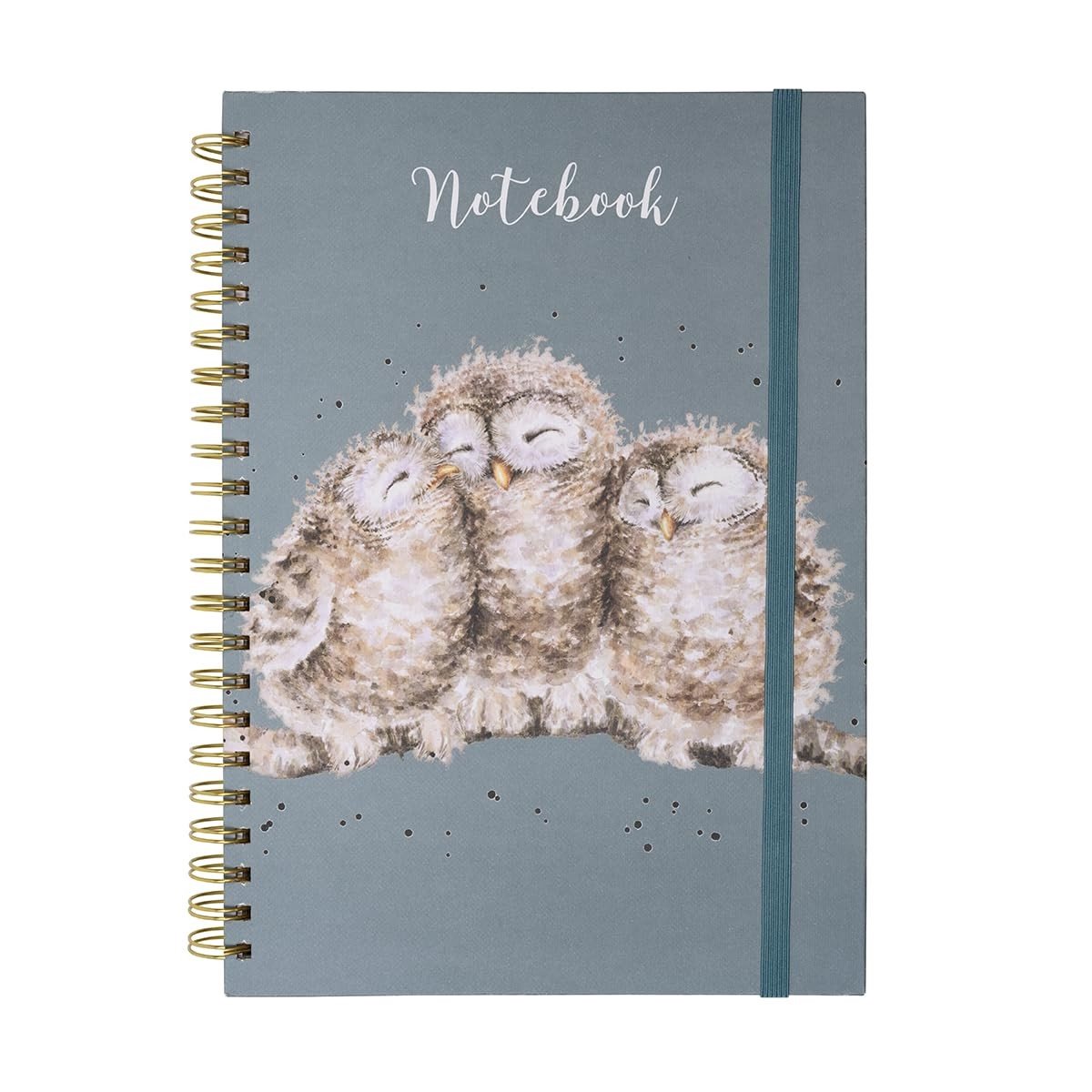 A4 Notitieboek met Uilenprint - Spiralen en Elastische Sluiting