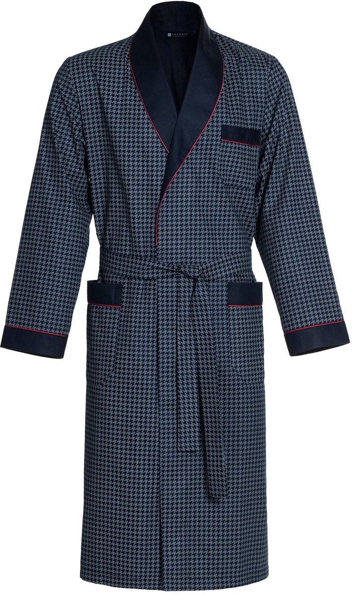 Heren Badjas met Schaalnek - Sportief en Elegant - Blauw