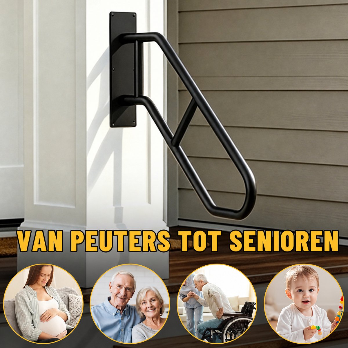 Arvioo‑Trapgreep‑buiten‑58cm‑mat‑zwart‑muurgemonteerd‑hoog‑draagvermogen