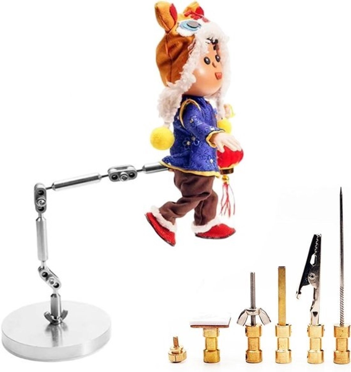 Stop Motion Armatuur Kit - Animatie Armatuur Metalen Pop - Karakter Animatie - Verstelbare Boorarm - 25 cm - Metaal
