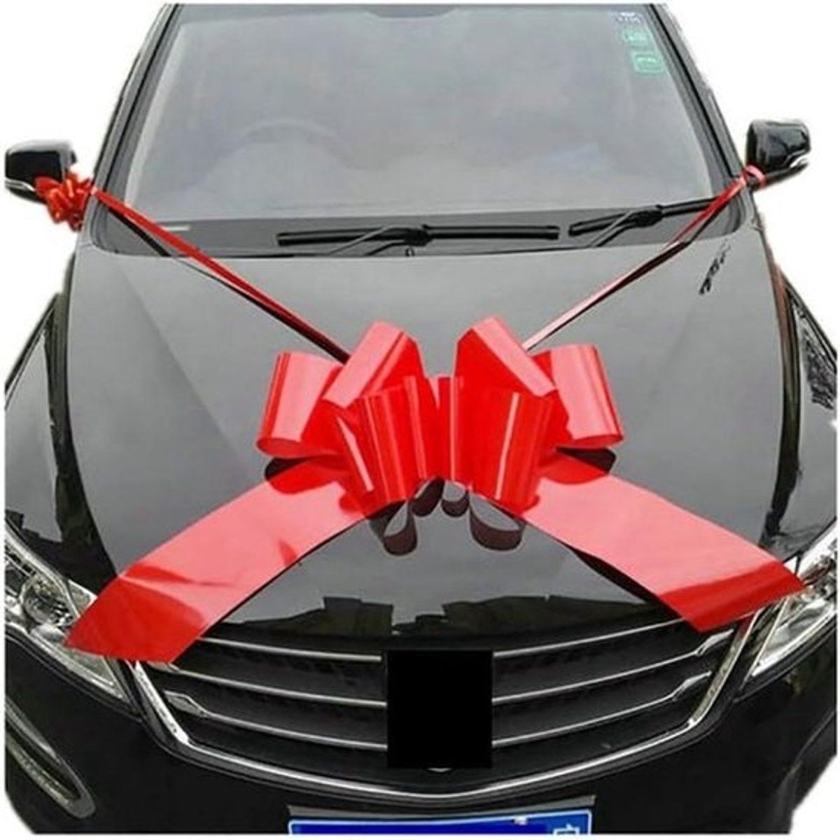 Grote Strik voor Auto - Autostrik Cadeaustrik - Feestelijke Decoratie - Waterdicht Kunststof - 61 cm - Rood