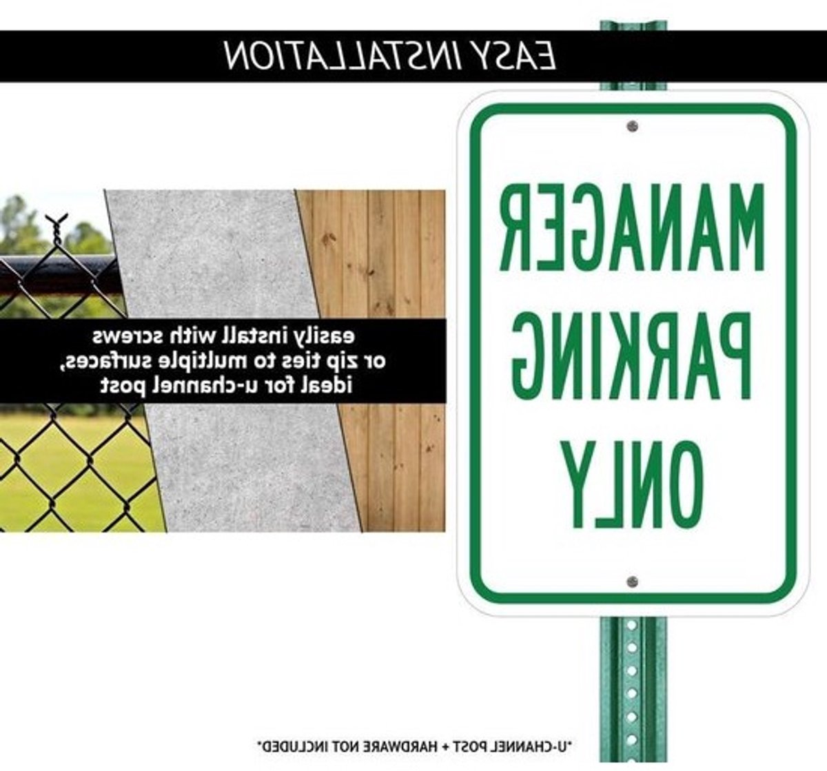 Parkeerbord Kantoor - Toegangsbord Verboden - Parkeerplek Afzetten - Zwaar Aluminium - 30x45 cm - Wit