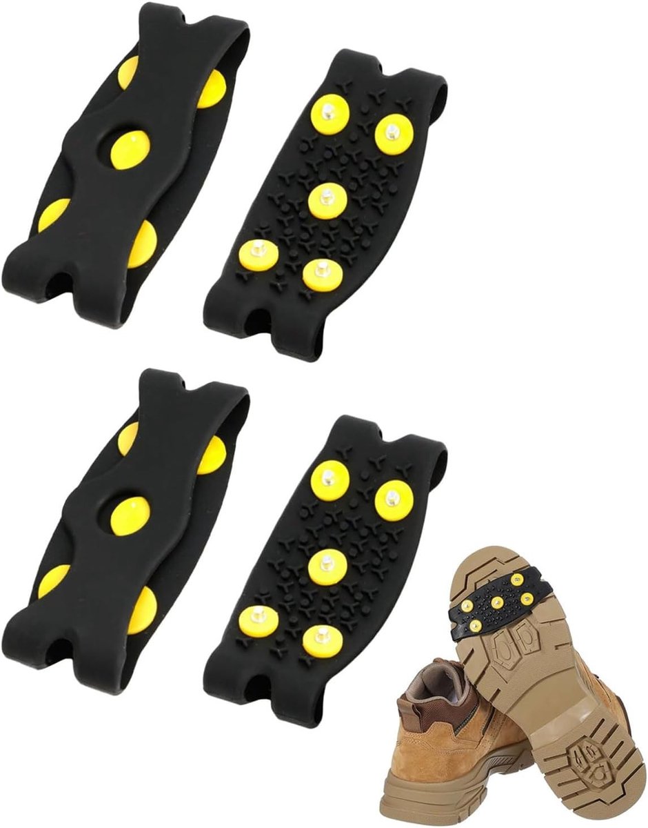 2 paar antislip schoenspikes voor laarzen, ideaal voor wandelen op sneeuw en ijs, stevige tractie en grip