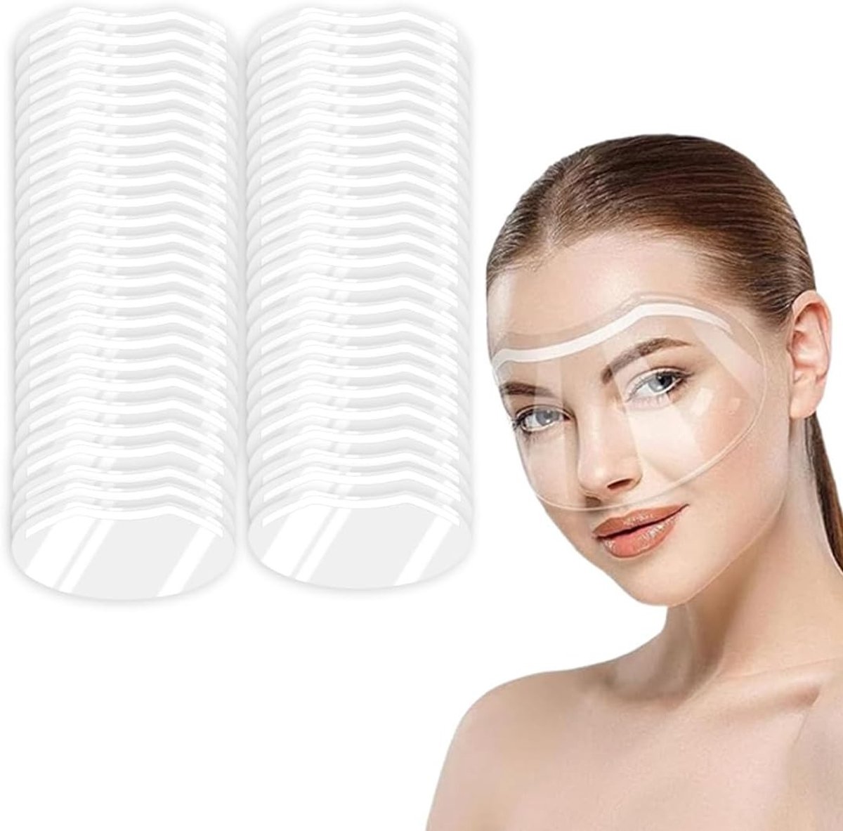 50 Stuks Beschermende Gezichtsvisors, Transparante Schilden voor Kappers, Haarverf en Make-up Bescherming