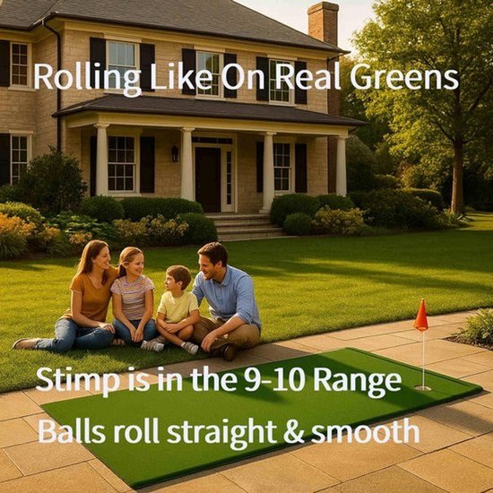 Golf Putting Mat - Putting Green - Putting Oefenen - Dubbelzijdig Gat - 61 x 61 cm - Groen — afbeelding 2