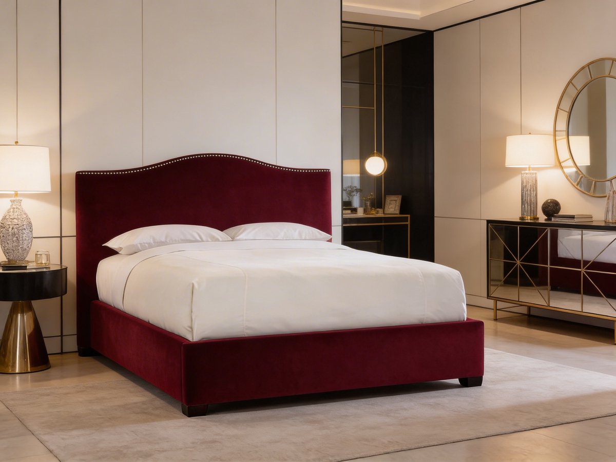 Sorellia Red Boxspring – Koningstijl – Luxe Rode Boxspring – Elegant Design Bed – Comfortabel Hotelbed