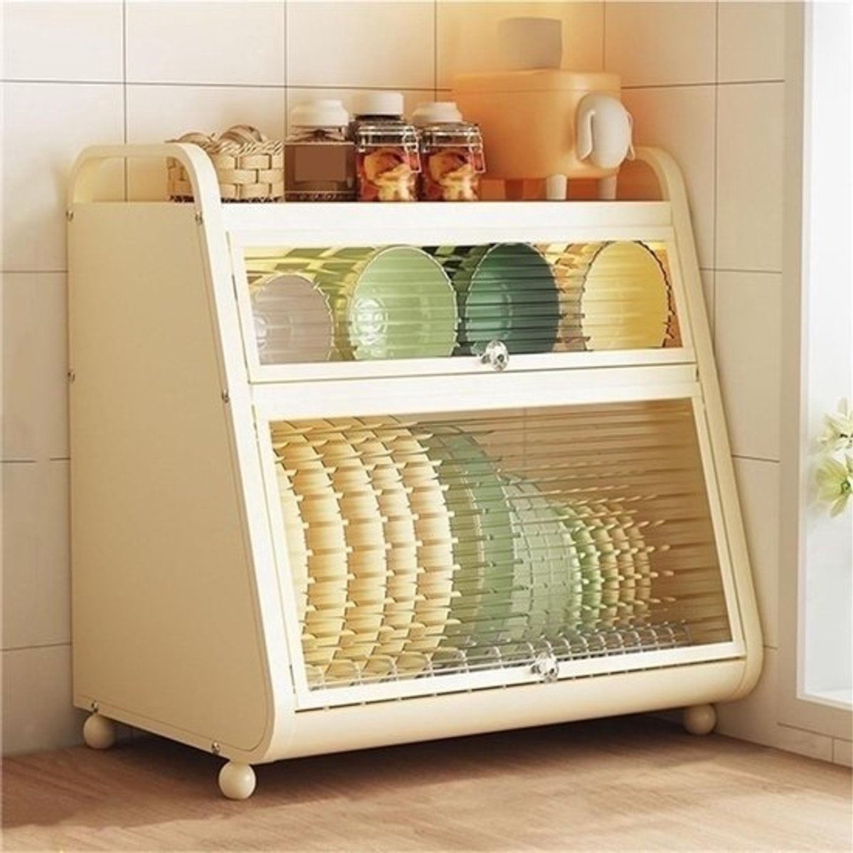 Keukenrek - Afdruiprek Komrek - Keuken Organiseren - Stabiele trapeziumvorm - 42 x 32 x 57 cm - Wit
