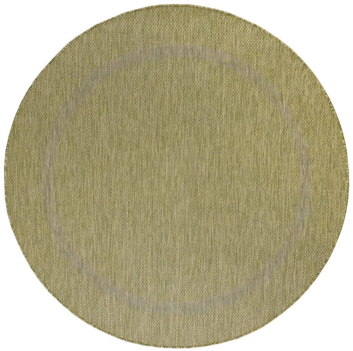 Dutch XXL Rond Buitenkleed | Relax | Kader | Groen | 120x120 cm | Buitentapijt | Tuintapijt