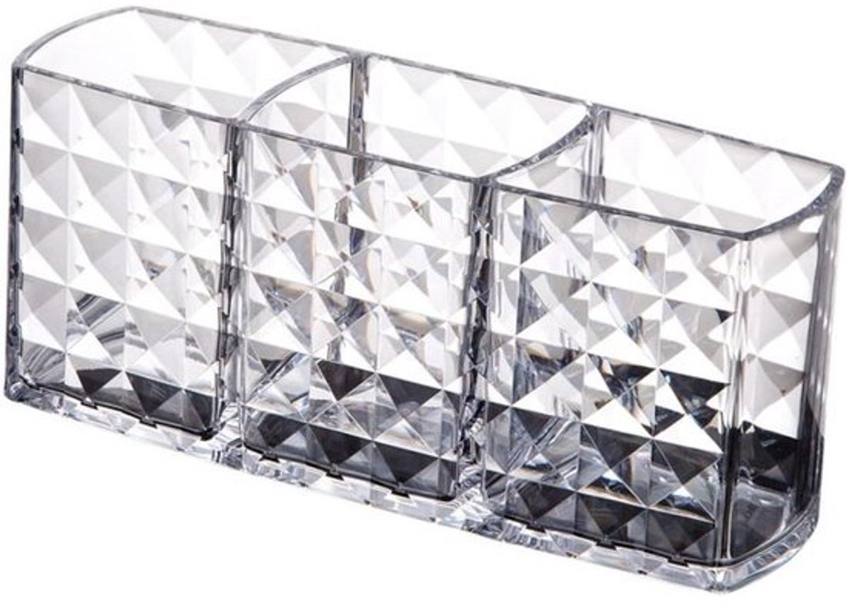 Make-up Opbergdoos - Cosmetica Organizer - Make-up Opbergen - Draaibaar Stofdicht - 18.8x6.4x8.1 cm - Transparant