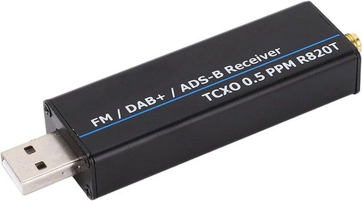 RTL SDR-ontvanger met R820T2-chipset en TCXO 0.5PPM - Directe Sampling - USB-aansluiting - Hogefrequentiebanden