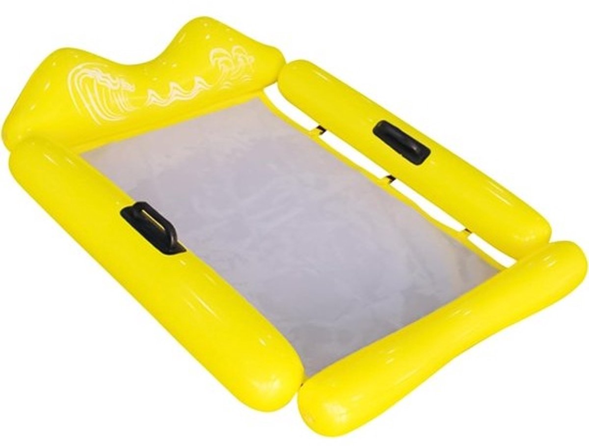 Waterhangmat - Opblaasbare Lounger - Zonnen en Ontspannen - Ergonomische Rugsteun - 78x110cm - Geel