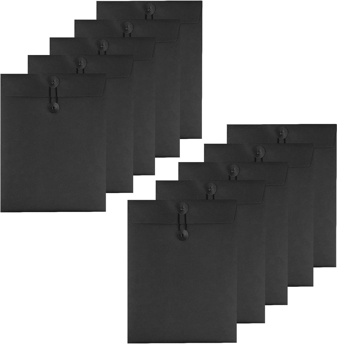 10 Stuks A4 Kraft Papier Enveloppen met Koordsluiting - Documenten Organizer, Portfolio en Projecttassen voor Kantoor en School