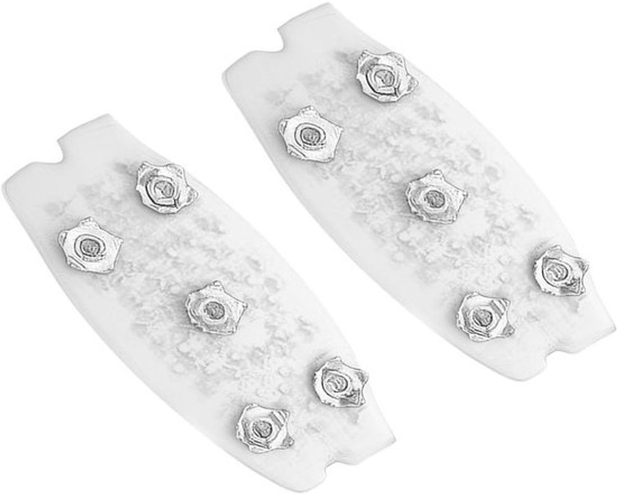 Antislip Overschoenen - IJskrampons Schoenen - Winter Wandelen - Vijfpunts Stalen Klauwen - One Size - Wit