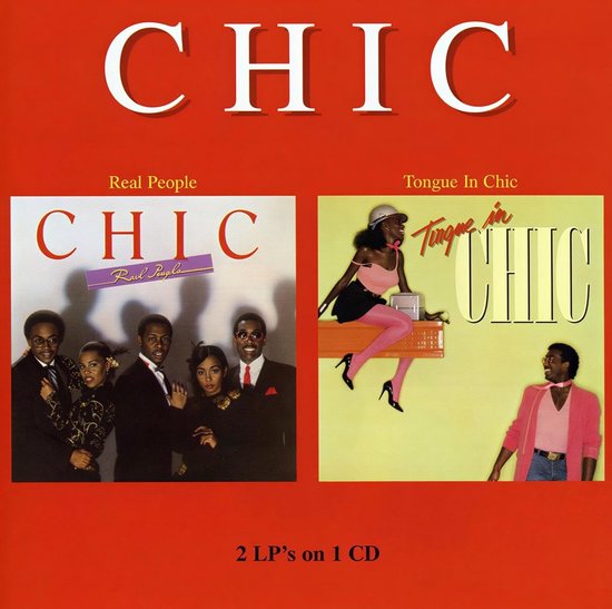 CHIC logo met op de linkerhoes vier personen en op de rechterhoes een vrouw in roze en een man in roze jas.