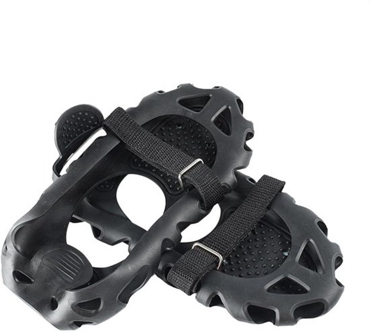 Antislip IJs Klauwen - Sneeuwkettingen Schoenen - Veilig Lopen - 30 Roestvrijstalen Punten - Maat L (42-46) - Zwart