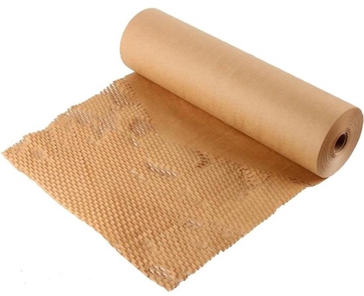 Honingraatpapier - Verpakkingpapier Knutsels - Veilig Verpakken - Milieuvriendelijk Alternatief - 38CM*10m - Bruin
