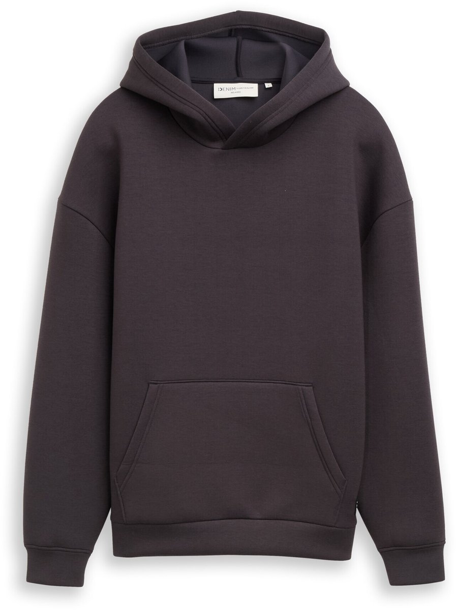 Tom Tailor Denim - Relaxed Fit scuba-hoodie - Maat M - coal grey