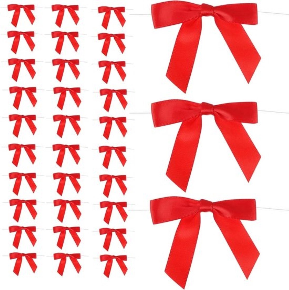 Kleine Strikjes - Decoratieve Strikken - Cadeaus Versieren - Met Ijzerdraad - 7 cm - Rood