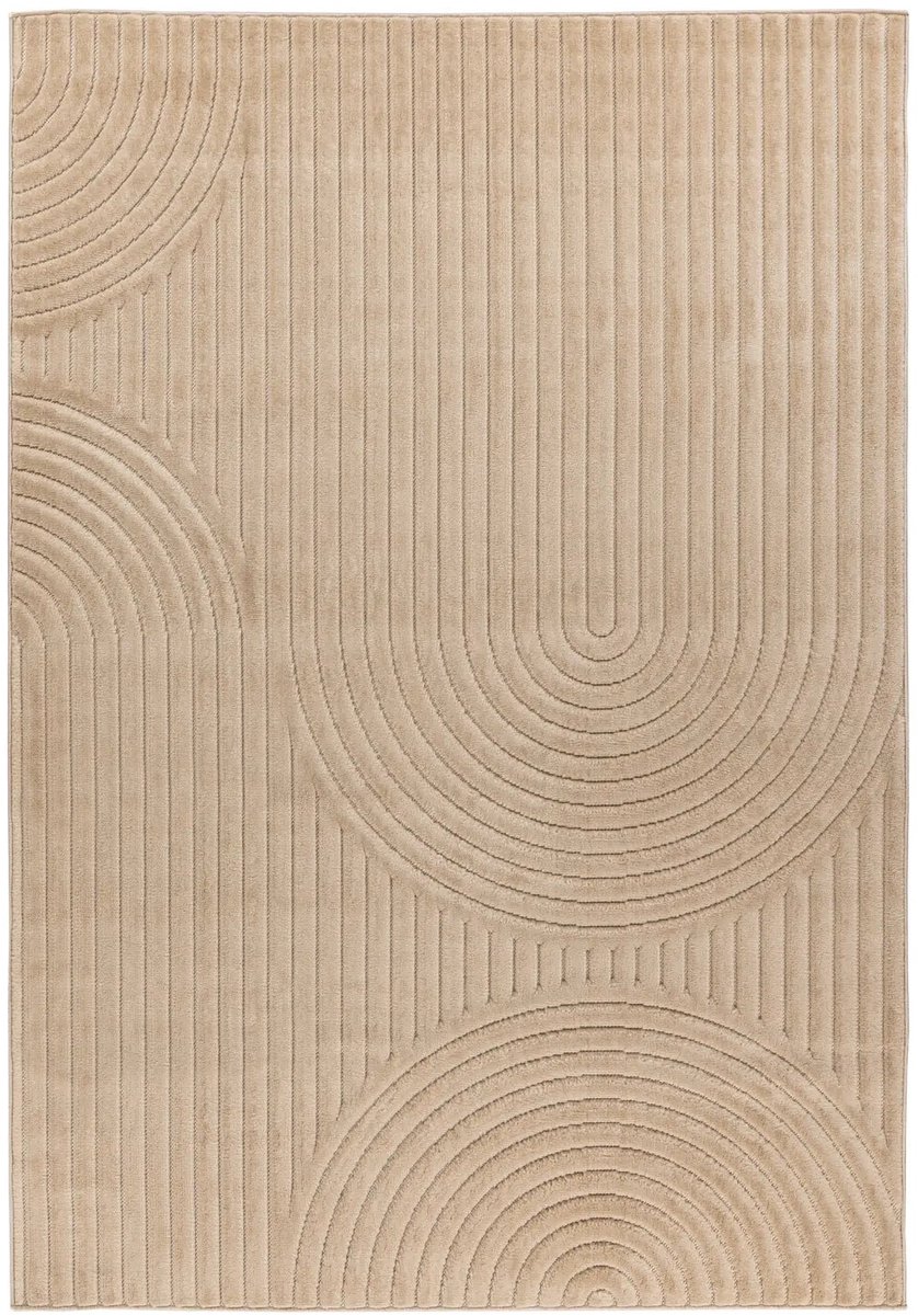 Dutch XXL Japandi Vloerkleed | Tapijt | Viva | Bogen | Beige | 120x170 cm