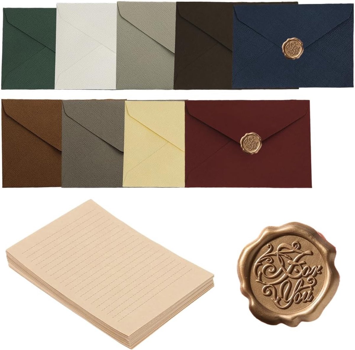 Vintage papier en enveloppen set van 38 stuks voor bruiloften, verjaardagen en creatief knutselen