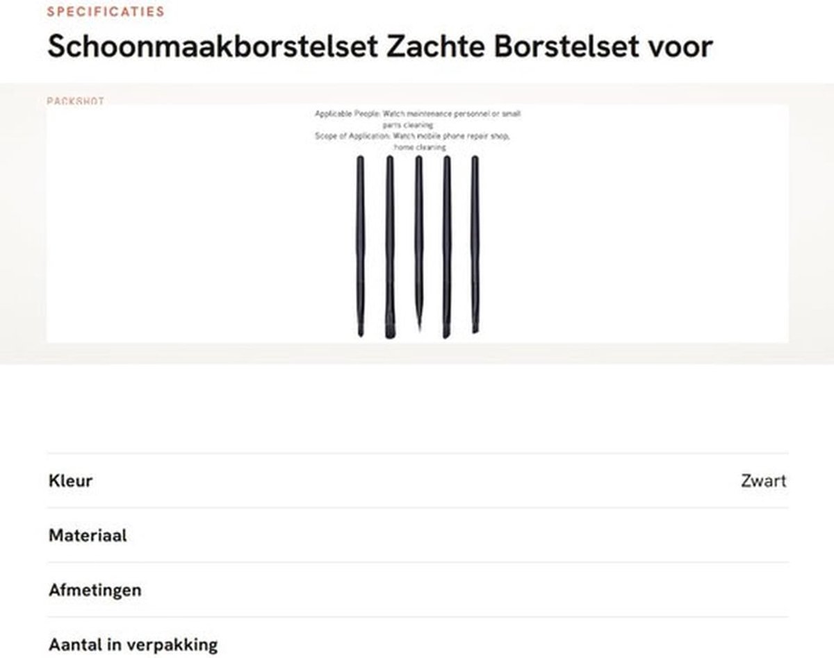 Schoonmaakborstelset voor Uurwerken - Zachte Borstelset