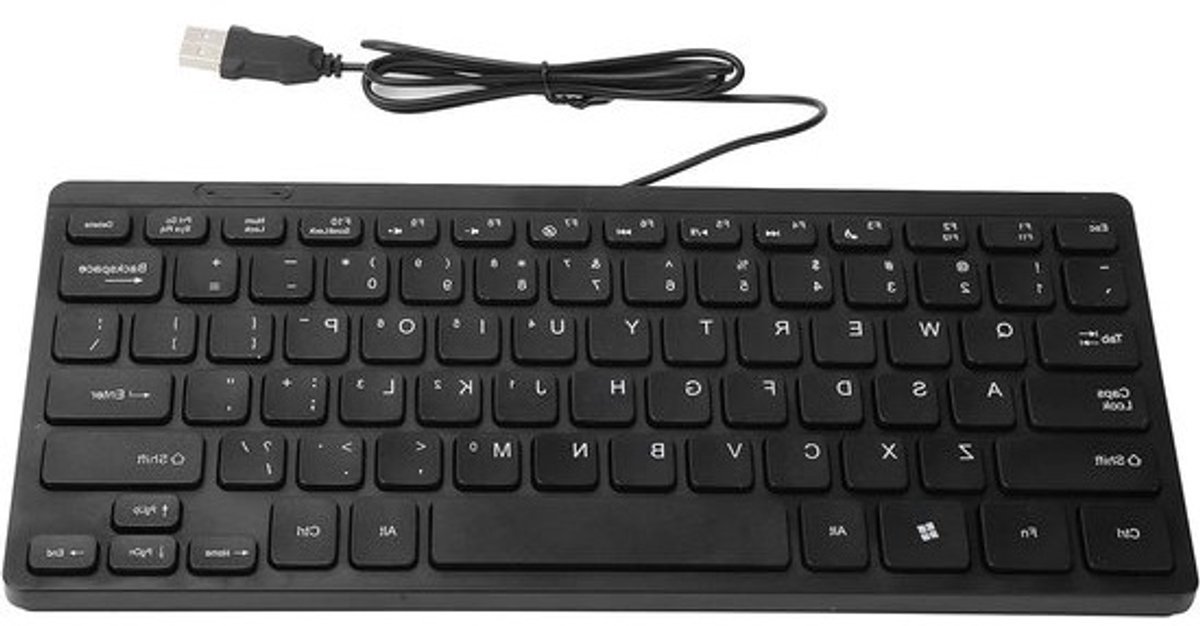 Mini USB Toetsenbord - Compacte Input - Ruimte Besparen - Ergonomisch Ontwerp - 30 x 14 x 3 cm - Zwart