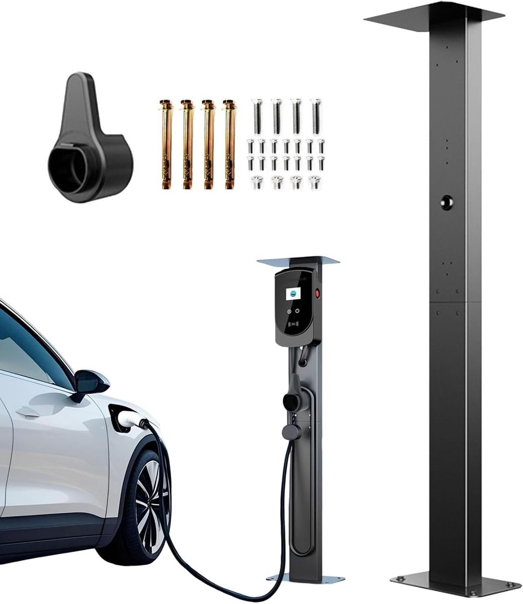 Weerbestendige steunpaal voor wandmontage, stevige bevestigingsstaaf met enkele regenbescherming voor het opladen van elektrische voertuigen