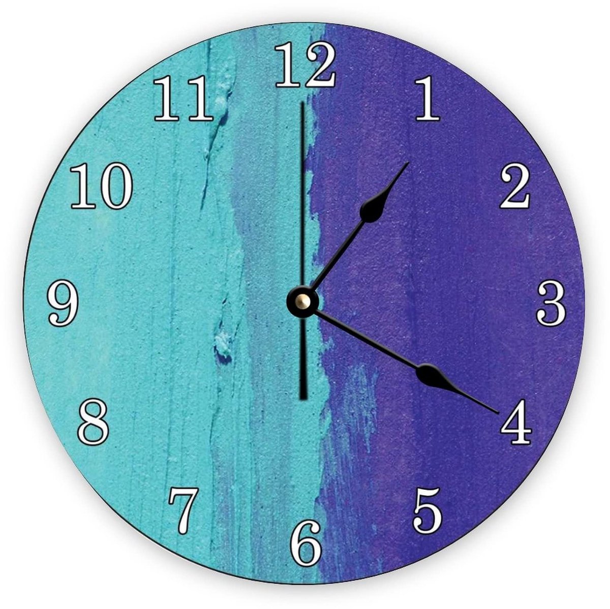 Wandklok - Stille Quartz Klok - Blauw en Paars - 38 x 38 cm