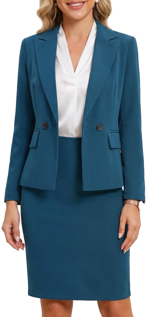 Vrouwen Formele Pak - Lange Mouwen - Blauw