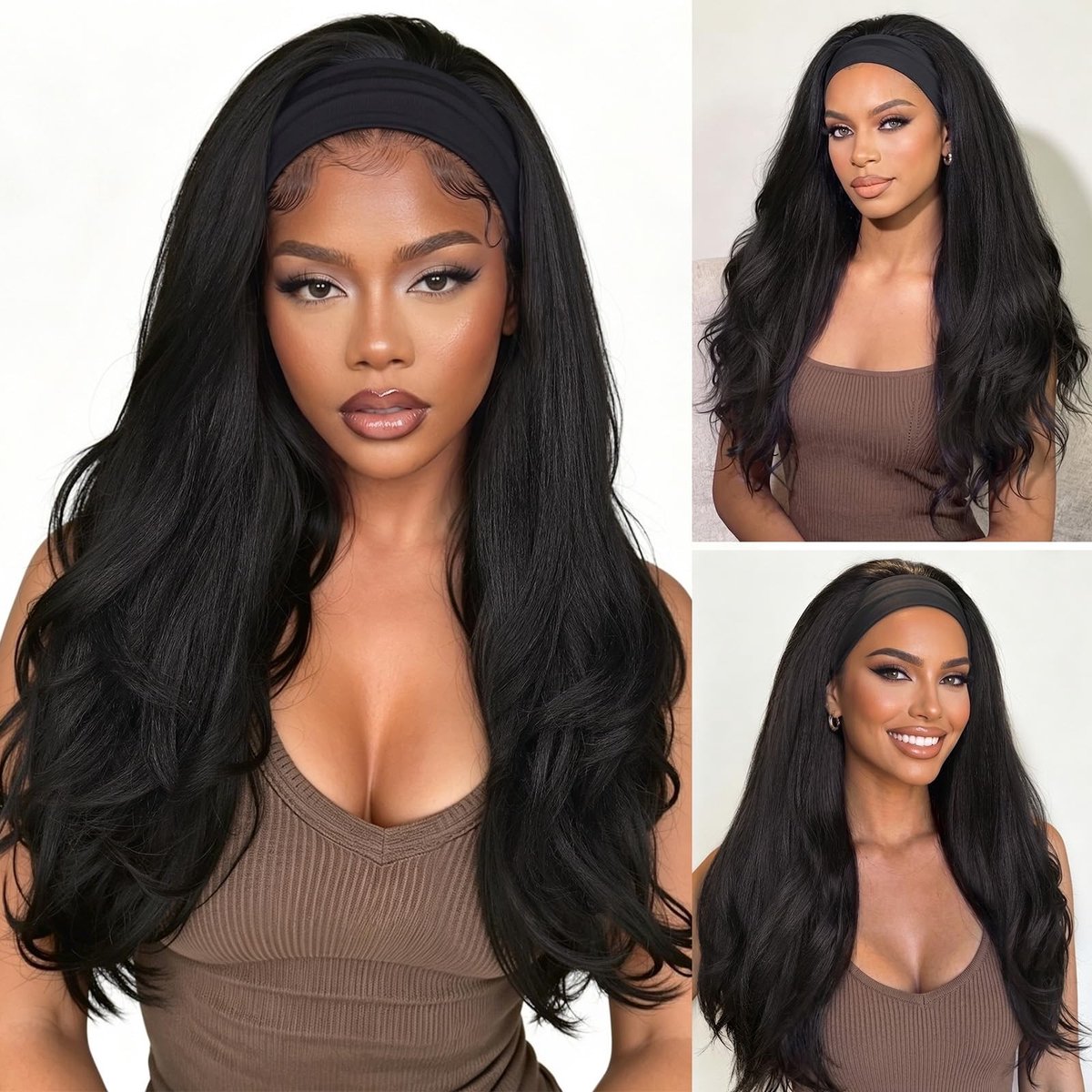 Headband Wig Yaki Curly - 66 cm