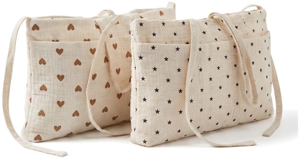 2 Stuks Babybedorganizer - Hangorganizer voor Luiers en Speelgoed
