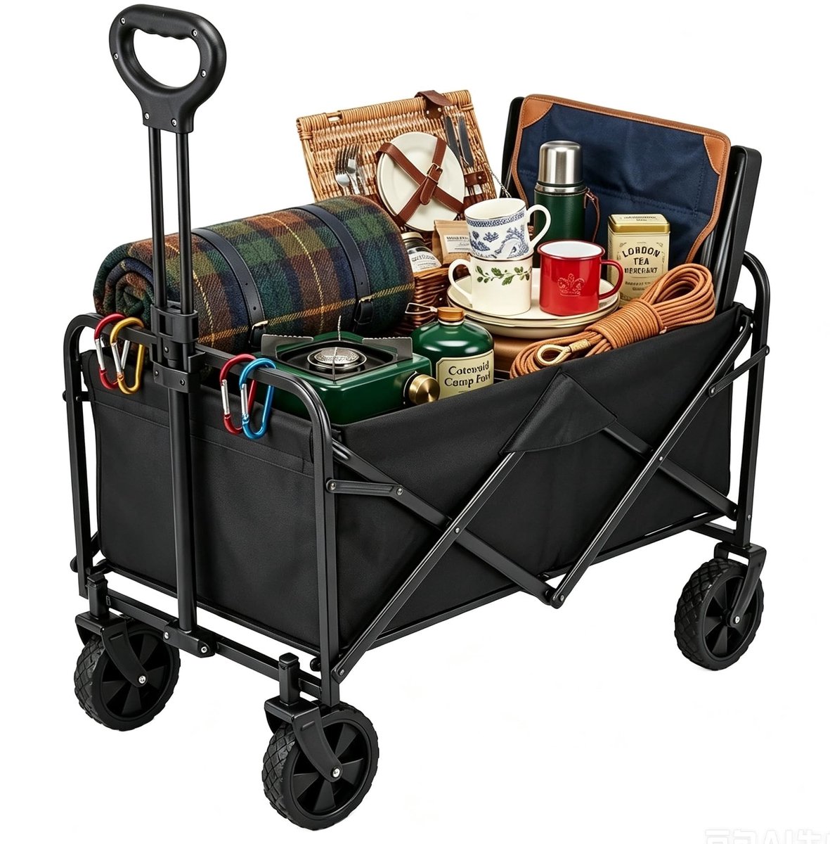 Opvouwbare Transport Trolley - 150 kg Laadcapaciteit - Zwart