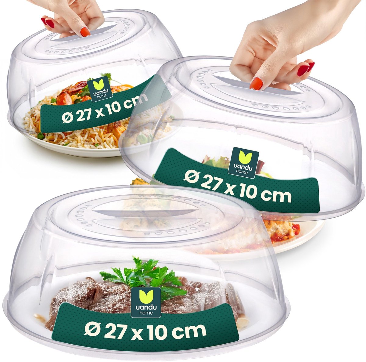 Magnetron deksel set van 3 - Ø 27 cm, transparant