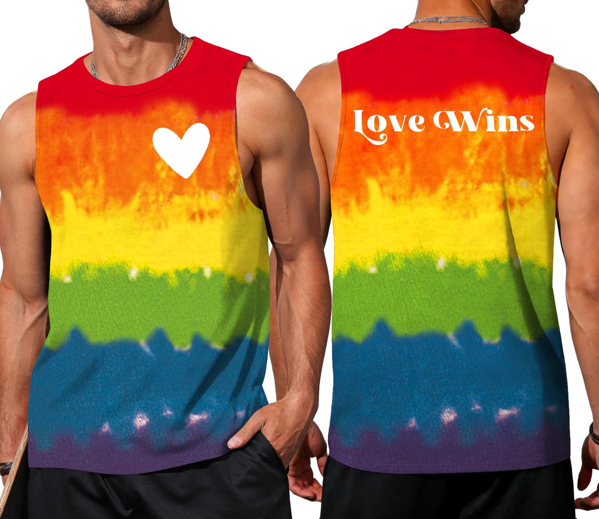 Pride Tanktop voor heren - Regenboog liefde print - Zomer