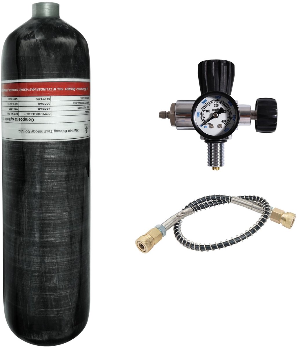 3L Carbon Fiber Luchtfles - Leeg met Vulstation