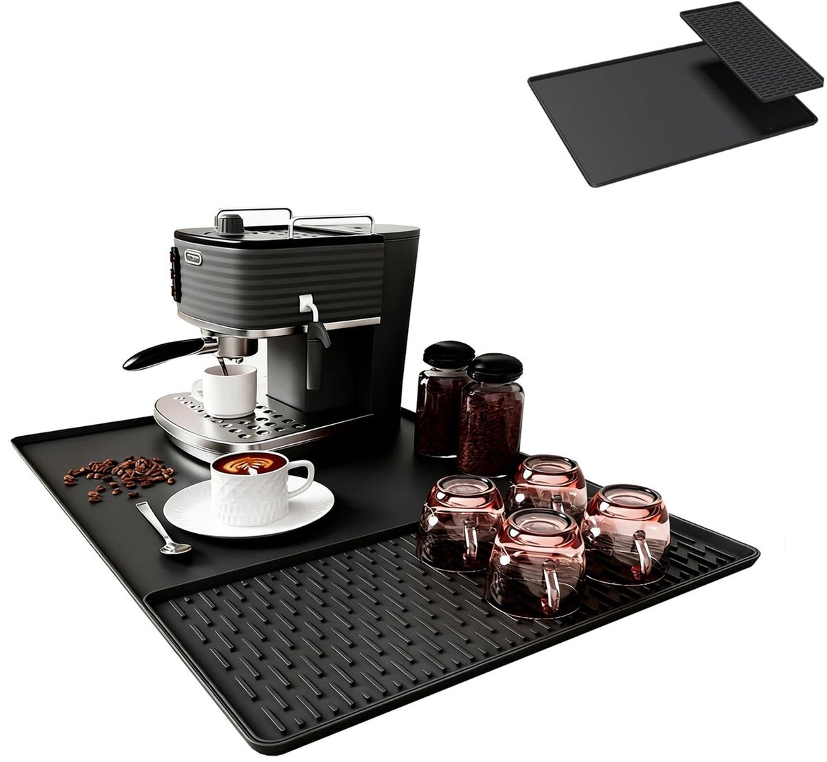 Silicone Mat voor Koffiemachine - 2-in-1 Antislip en Warmtebestendig - 60 x 40 cm